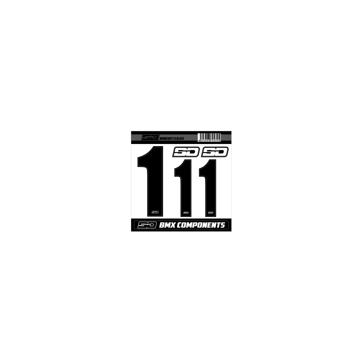 SD Front + 2 Side Plate Number Kit V3 Black